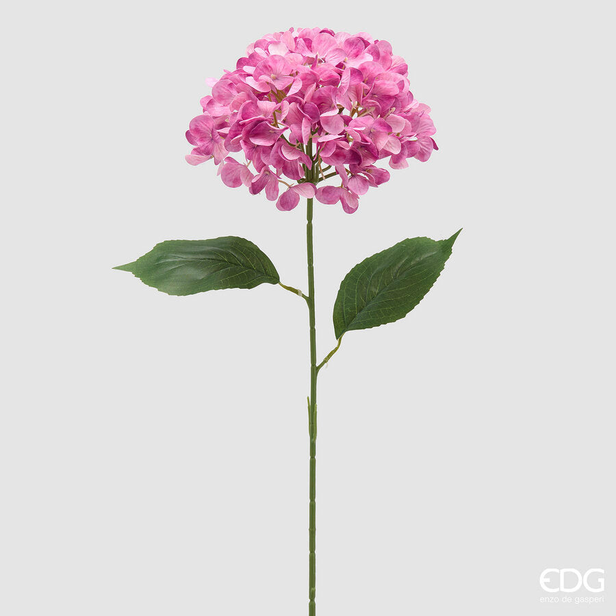 edg enzo de gasperi edg enzo de gasperi ortensia ramo con foglie h 70 cm pianta artificiale rosa scuro ean 8059824634665