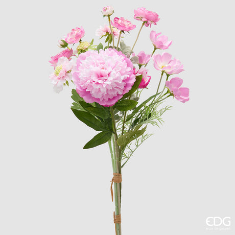 edg enzo de gasperi edg enzo de gasperi peonia bouquet mix cespuglio artificiale h 60 cm rosa scuro ean 8059824615602