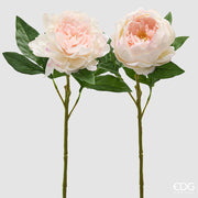 EDG Enzo De Gasperi Peonia Ramo con Foglie Ass. H 58 Cm Pianta Artificiale Rosa 1 Pz