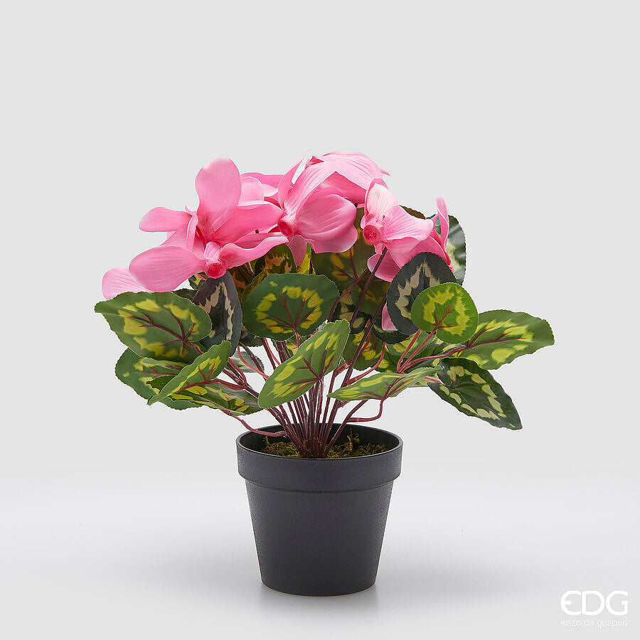 edg enzo de gasperi edg enzo de gasperi pianta artificiale ciclamino con foglie e vaso h 32 cm pink pianta decorativa realistica design moderno ean 8059824518002
