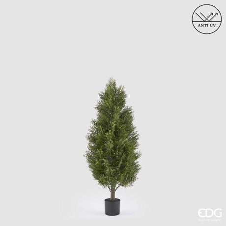 edg enzo de gasperi edg enzo de gasperi pianta artificiale cipresso h 120 cm verde con vaso anti uv per interno ed esterno ean 8059824655424