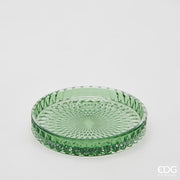 EDG Enzo De Gasperi Piatto Decorativo Micro Quadretti Rotondo H 2,5 Cm D 16 Cm Vetro Verde