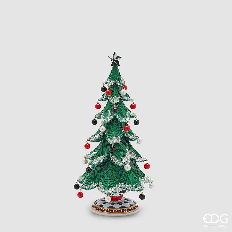 edg enzo de gasperi edg enzo de gasperi pino poly di natale con perle h 36 cm d 19 cm green ean 8059824561060