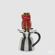 edg enzo de gasperi edg enzo de gasperi portacandela con fiocco natale h 23 cm l 15 cm l 12 cm white black ean 8059824552594