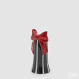 edg enzo de gasperi edg enzo de gasperi portacandela fiocco natale h 17 cm d 8 cm white black ean 8059824552754