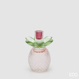 edg enzo de gasperi edg enzo de gasperi portacandela flower in vetro h 16 cm d 12 cm verde rosa ean 8059824630353