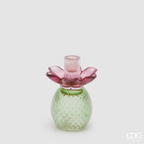 edg enzo de gasperi edg enzo de gasperi portacandela flower in vetro h 16 cm d 12 cm violet mix ean 8059824630339