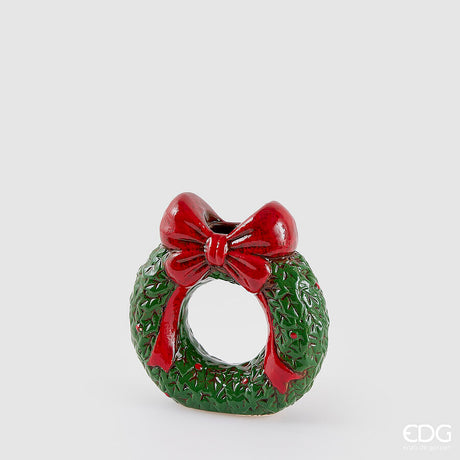 edg enzo de gasperi edg enzo de gasperi portacandela ghirlanda di natale h 135 cm l 13 cm l 45 cm verde rosso ean 8059824555403