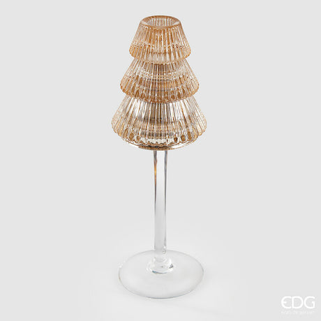 edg enzo de gasperi edg enzo de gasperi portacandela pino di natale h 25 cm d 8 cm piede calice amber ean 8059824548801