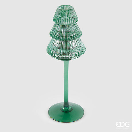 edg enzo de gasperi edg enzo de gasperi portacandela pino di natale h 25 cm d 8 cm piede calice green ean 8059824548740