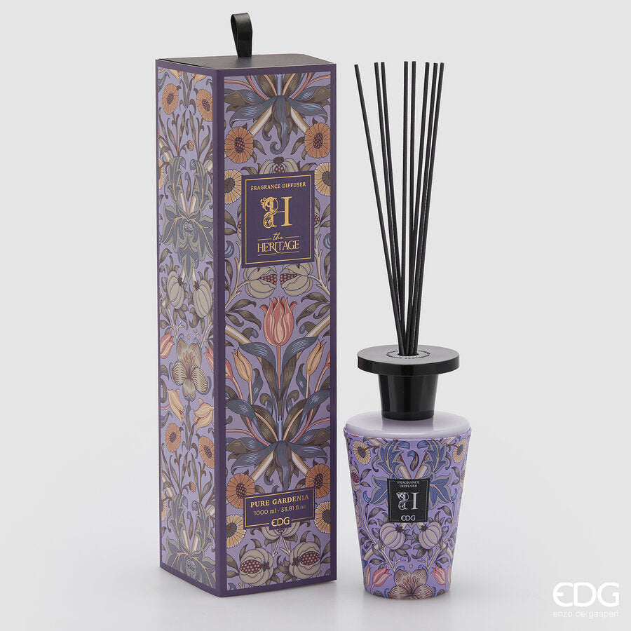 edg enzo de gasperi edg enzo de gasperi profumatore bottiglia heritage 1 000 ml h 23 cm pure gardenia ean 8059824525796