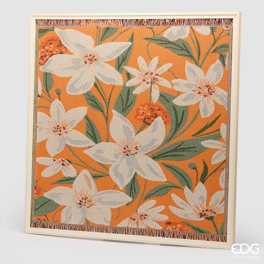 edg enzo de gasperi edg enzo de gasperi quadro fiori quadrato 97 x 97 cm orange mix decorazione parete design moderno casa ean 8059824621047