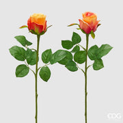 EDG Enzo De Gasperi Rosa Bocciolo Olis 3 Fg Ramo Ass. H 51 Cm Pianta Artificiale Arancione 1 Pz