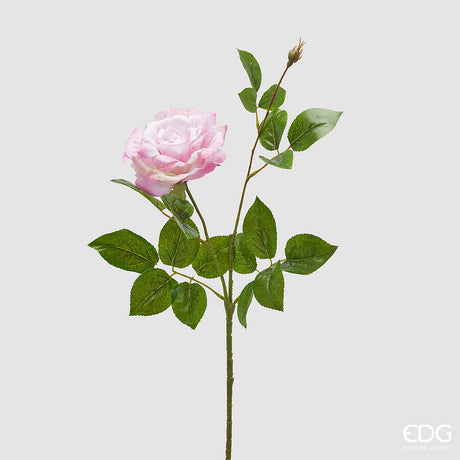 edg enzo de gasperi edg enzo de gasperi rosa gloria ramo con foglie e bocciolo h 60 cm pianta artificiale rosa ean 8059824491954