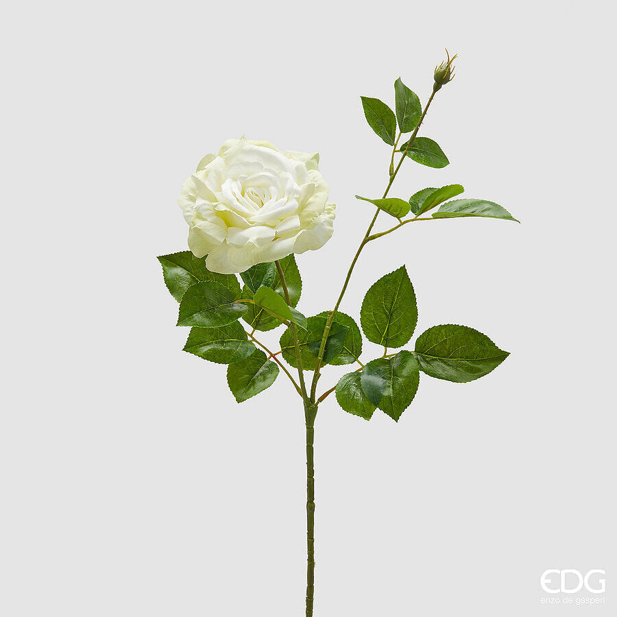 edg enzo de gasperi edg enzo de gasperi rosa gloria ramo con foglie e bocciolo h 60 cm pianta artificiale verde chiaro ean 8059824491916