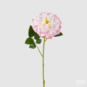 EDG Enzo De Gasperi Rosa Jumbo Ramo con Foglie H 80 Cm D 18 Cm Pianta Artificiale Colore Crema Rosa