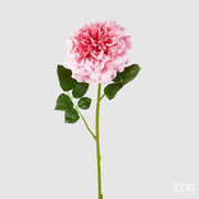 EDG Enzo De Gasperi Rosa Jumbo Ramo con Foglie H 80 Cm D 18 Cm Pianta Artificiale Colore Rosa