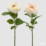 EDG Enzo De Gasperi Rosa Ramo con Foglie Ass. H 58 Cm Pianta Artificiale Bianco Rosa 1 Pz