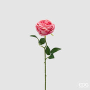 EDG Enzo De Gasperi Rosa Ramo con Foglie H 50 Cm Pianta Artificiale Rosa