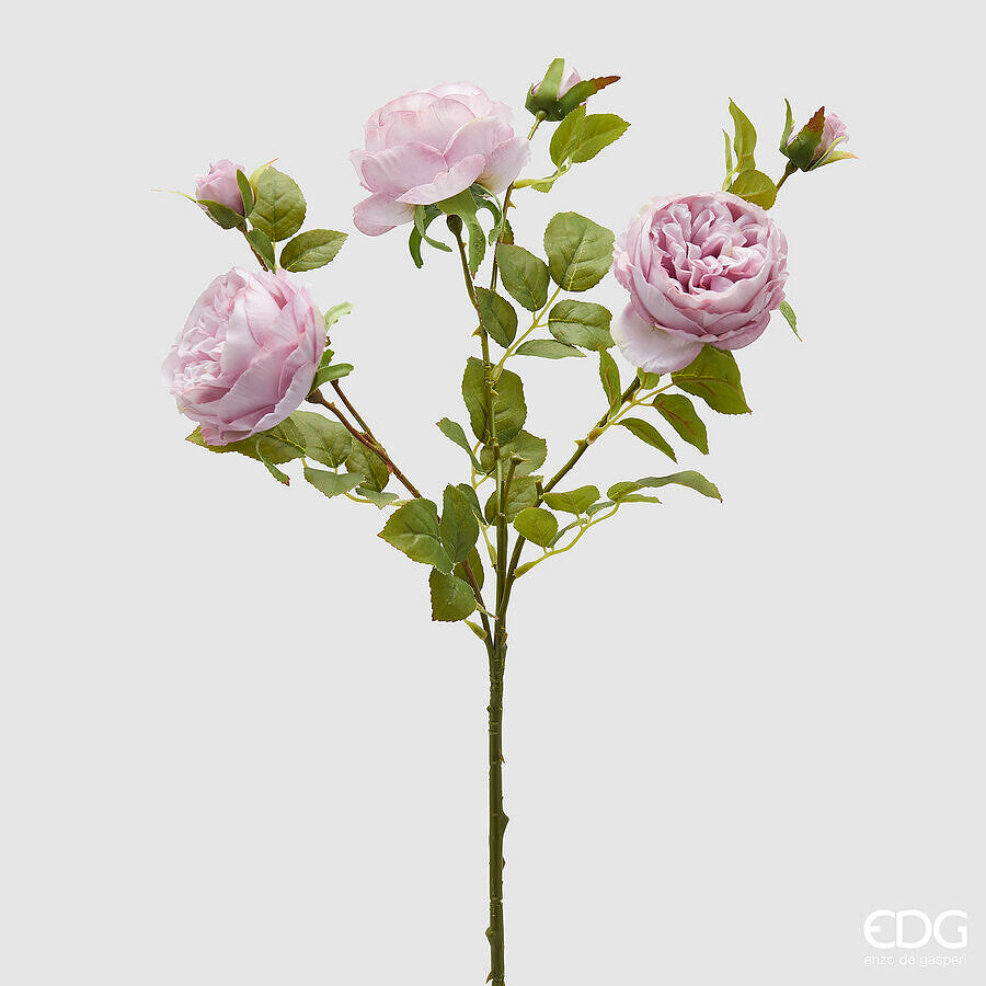 edg enzo de gasperi edg enzo de gasperi rosa sonia ramo x3 con foglie e bocciolo h 65 cm pianta artificiale mauve ean 8059824475299