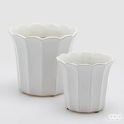EDG Enzo De Gasperi Set 2 Vasi Cachepot Bellflower Bianco Ceramica