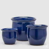 edg enzo de gasperi edg enzo de gasperi set 3 pz vaso cachepot bombato h 32 cm h 24 cm h 20 cm ceramica blu ean 8059824615329