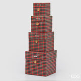 edg enzo de gasperi edg enzo de gasperi set 4 scatole decorative natale quadrata h 22 cm h 18 cm h 15 cm h 12 cm green red ean 8059824602794