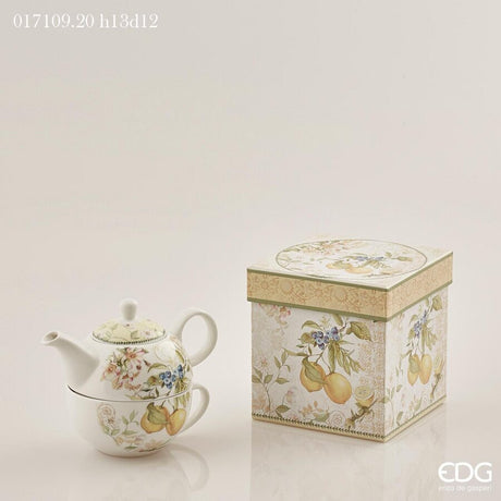 edg enzo de gasperi edg enzo de gasperi set tea for one porcellana h 13 cm d 12 cm 490 320 ml confezione regalo giallo ean 8056372397356
