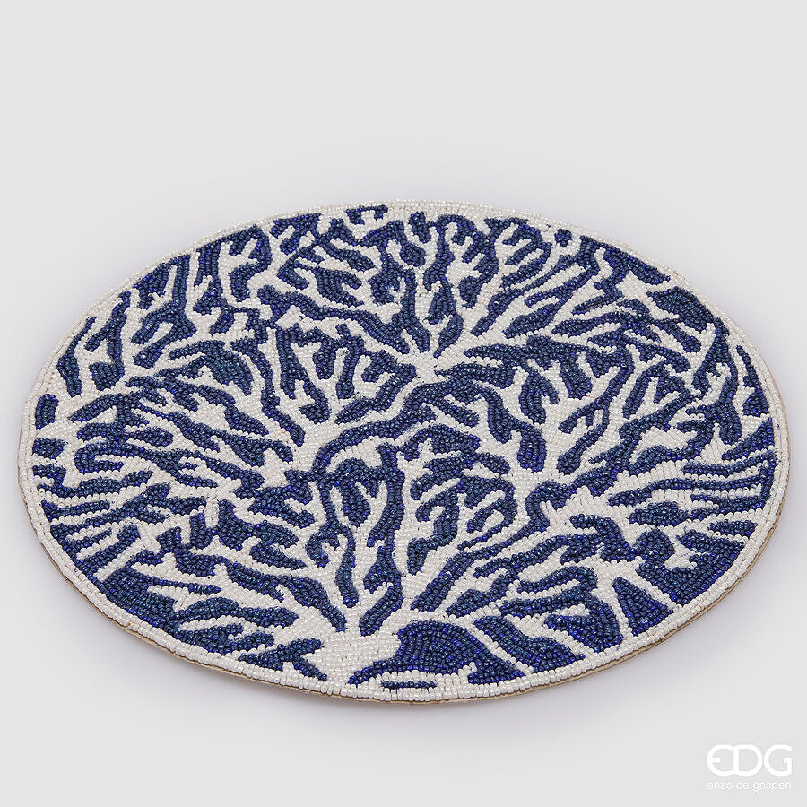 edg enzo de gasperi edg enzo de gasperi sottopiatto coralli rotondo d 36 cm bianco blu ean 8059824652348