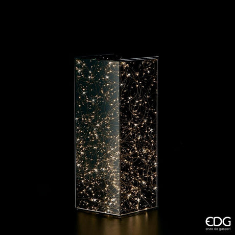edg enzo de gasperi edg enzo de gasperi teca colonna natale con 150 led h 50 cm 20 x 20 cm grey ean 8056372587009