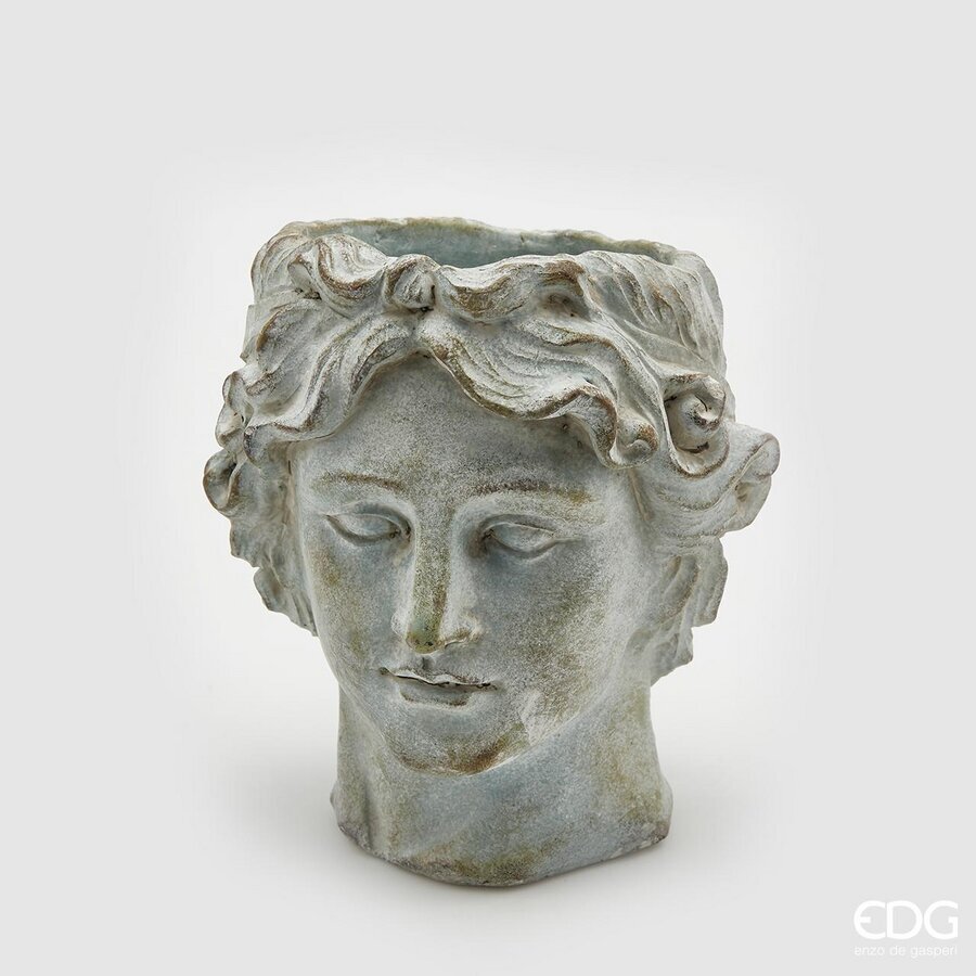 edg enzo de gasperi edg enzo de gasperi vaso cemento testa h 23 cm 20 x 19 cm cemento waterproof grigio chiaro ean 8059824960856