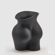 EDG Enzo De Gasperi Vaso Chakra Booty H 26 Cm 22 x 16 Cm Ceramica Nero