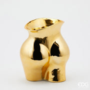 EDG Enzo De Gasperi Vaso Chakra Booty H 26 Cm 22 x 16 Cm Ceramica Oro