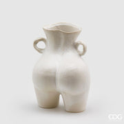 EDG Enzo De Gasperi Vaso Chakra Booty H 27 Cm 20 x 16,5 Cm Ceramica Bianco