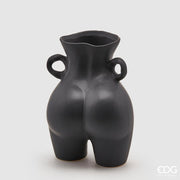 EDG Enzo De Gasperi Vaso Chakra Booty H 27 Cm 20 x 16,5 Cm Ceramica Nero