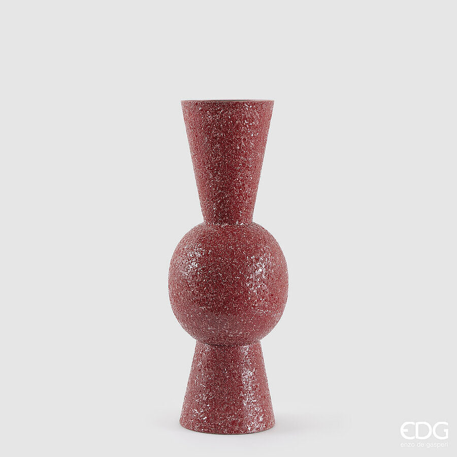 edg enzo de gasperi edg enzo de gasperi vaso crackle geometrir h 55 cm d 20 cm metallo dark pink ean 8059824541918