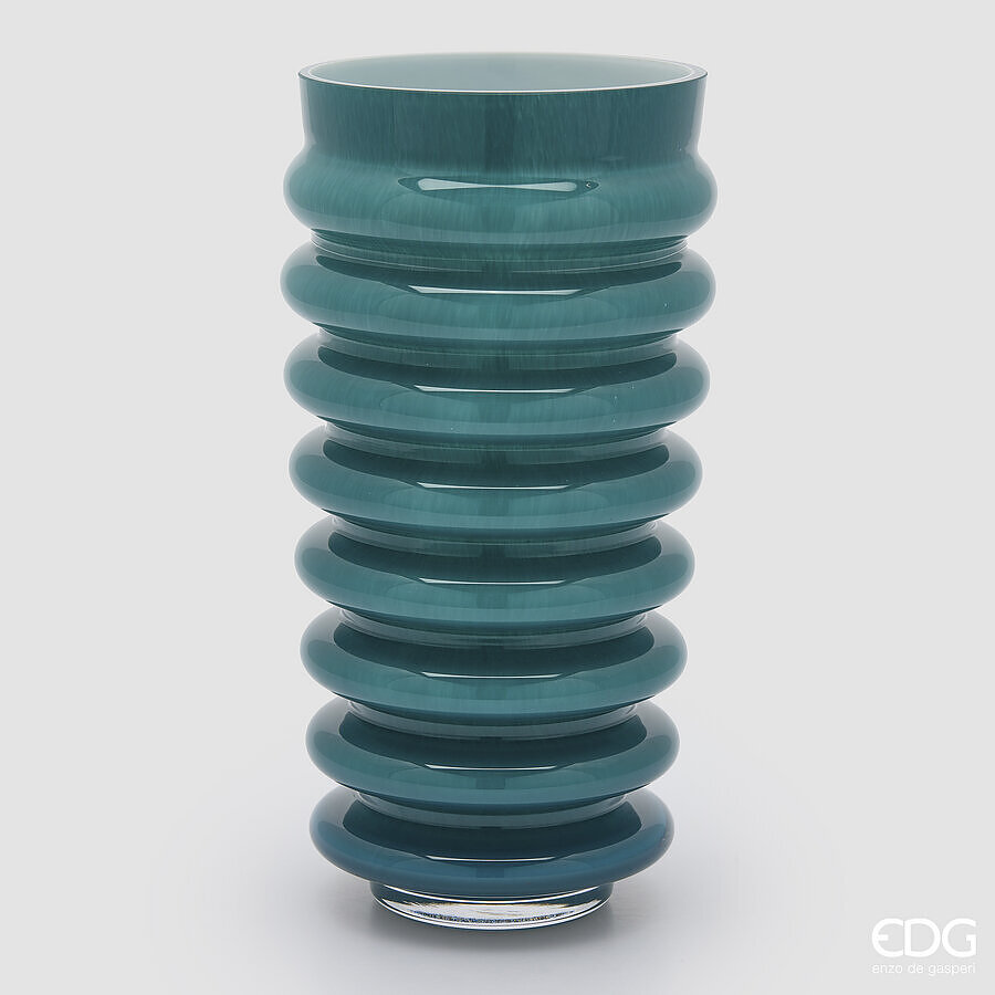 edg enzo de gasperi edg enzo de gasperi vaso dischi svasato vetro h 30 cm d 175 cm turquoise ean 8059824609434