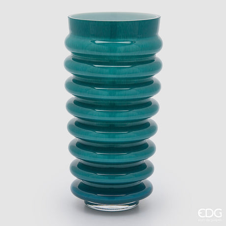 edg enzo de gasperi edg enzo de gasperi vaso dischi svasato vetro h 30 cm d 175 cm turquoise ean 8059824609434