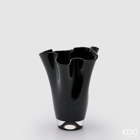 edg enzo de gasperi edg enzo de gasperi vaso drappo nida h 22 cm d 17 cm vetro nero ean 8056372129018