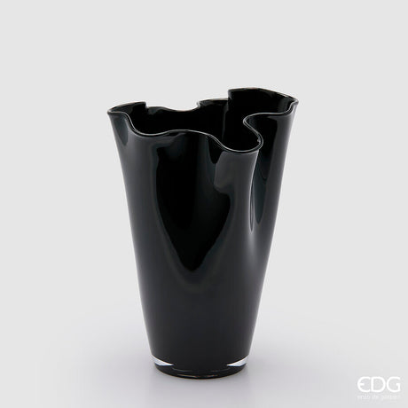 edg enzo de gasperi edg enzo de gasperi vaso drappo nida h 29 cm vetro nero ean 8031295822239