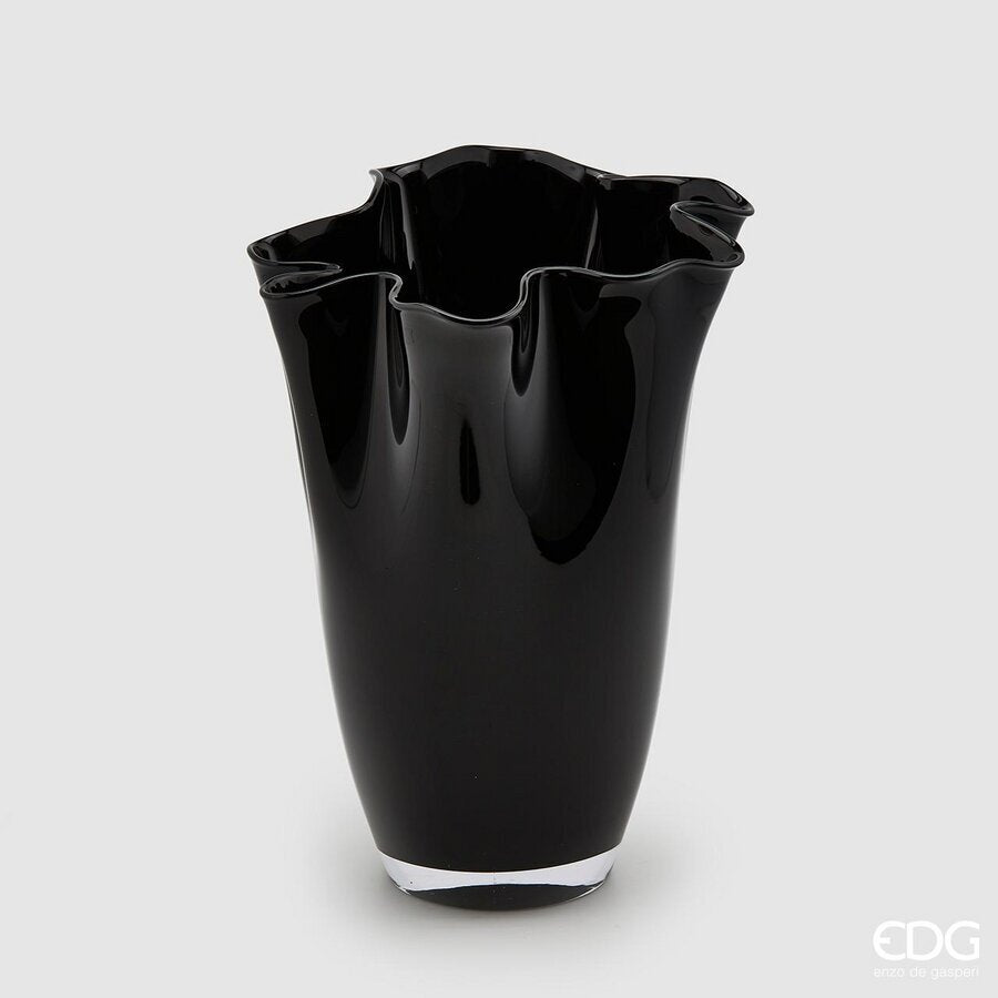 edg enzo de gasperi edg enzo de gasperi vaso drappo nida h 40 cm d 30 cm vetro nero ean 8031295822253