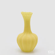 EDG Enzo De Gasperi Vaso Flow Sinuoso H 31 Cm D 17 Cm Waterproof Vetro Satinato Giallo