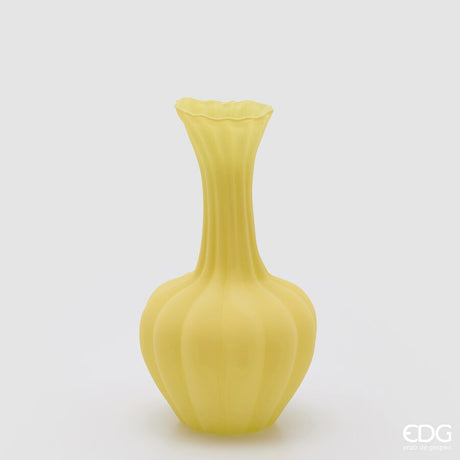 edg enzo de gasperi edg enzo de gasperi vaso flow sinuoso h 31 cm d 17 cm waterproof vetro satinato giallo ean 8059824630513