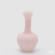 EDG Enzo De Gasperi Vaso Flow Sinuoso H 31 Cm D 17 Cm Waterproof Vetro Satinato Rosa