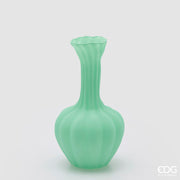 EDG Enzo De Gasperi Vaso Flow Sinuoso H 31 Cm D 17 Cm Waterproof Vetro Satinato Verde