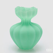 EDG Enzo De Gasperi Vaso Flow Sinuoso H 32 Cm D 26 Cm Waterproof Vetro Satinato Verde