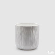 EDG Enzo De Gasperi Vaso Gen Bianco Ceramica Rilievo 15 cm