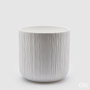EDG Enzo De Gasperi Vaso Gen Bianco Ceramica Rilievo 20 cm