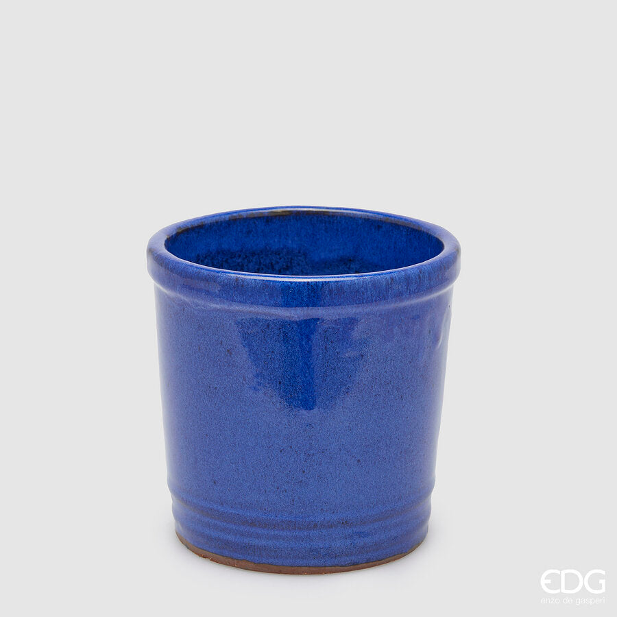 edg enzo de gasperi edg enzo de gasperi vaso glaze cilindro h 18 cm d 18 cm ceramica waterproof colore blu ean 8059824374875