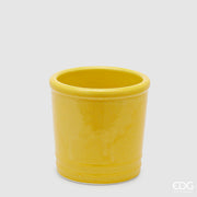 EDG Enzo De Gasperi Vaso Glaze Cilindro Giallo Ceramica 18 cm